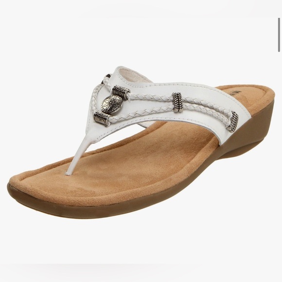 Minnetonka Leather Silverthorne Thong Sandals Size 10 - Picture 1 of 15